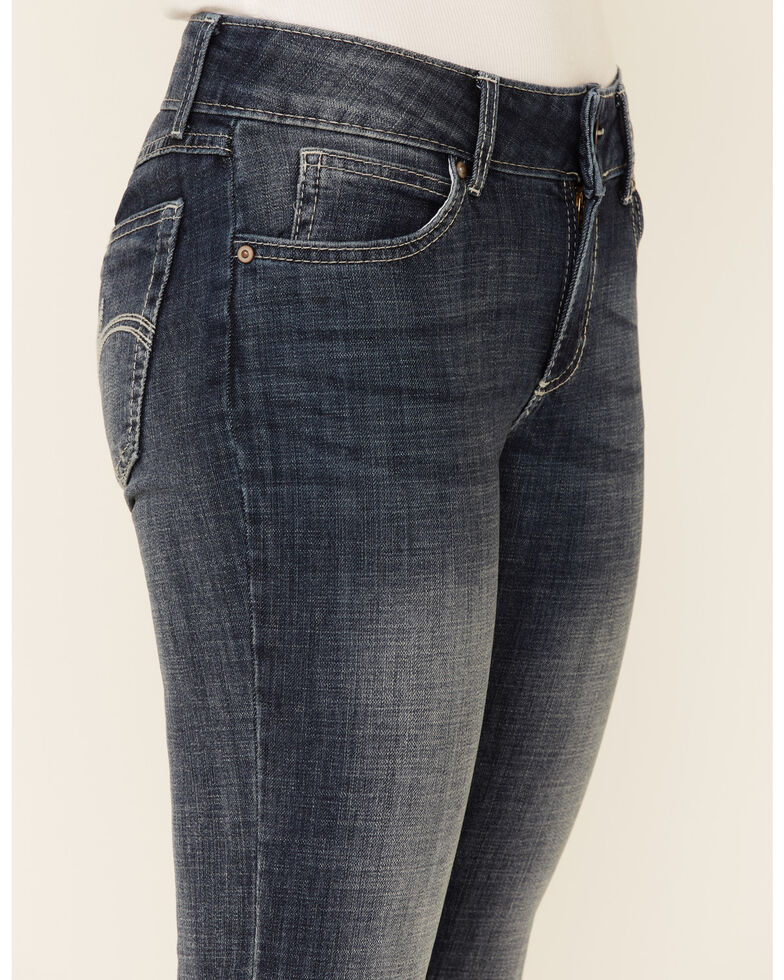 Wrangler Women's Medium Wash Straight Leg Jeans, Med Blue, hi-res