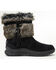 Minnetonka Women's Everett Suede Fur Boots - Round Toe, Black, hi-res