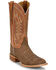 Image #1 - Justin Men's Cowman Western Boots - Broad Square Toe, Tan, hi-res