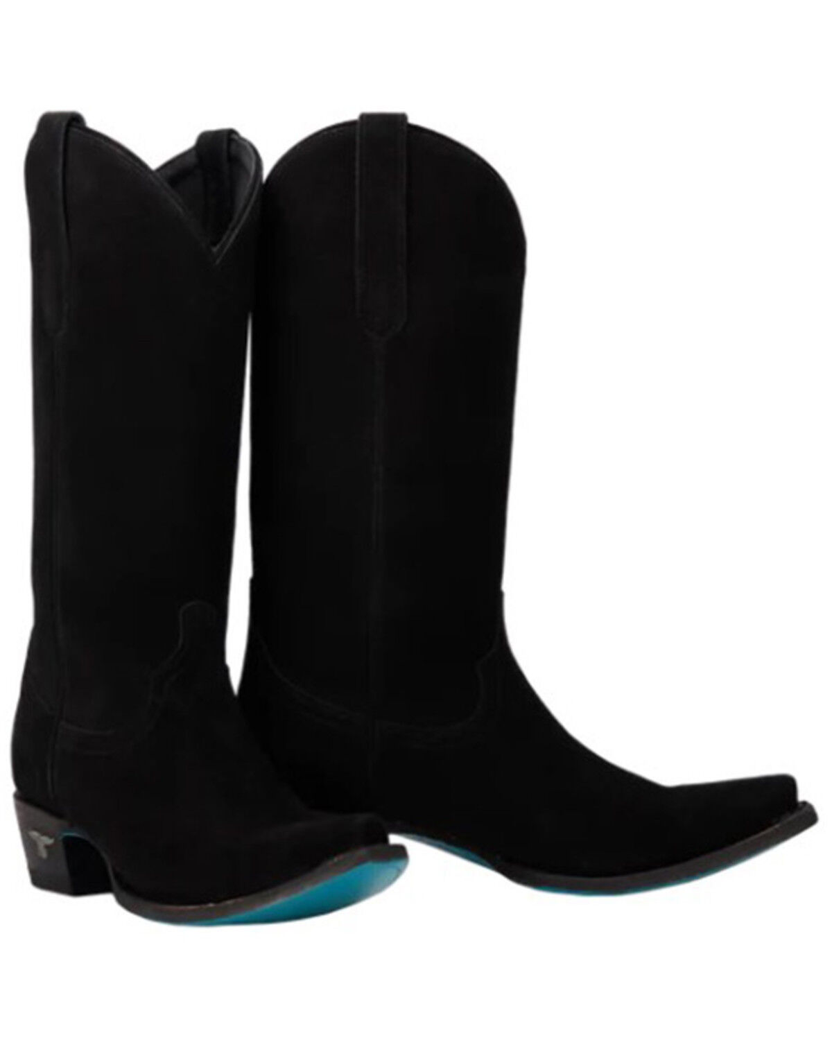 Image #1 - Lane Women's Emma Jane Suede Tall Western Boots - Snip Toe, Black, hi-res