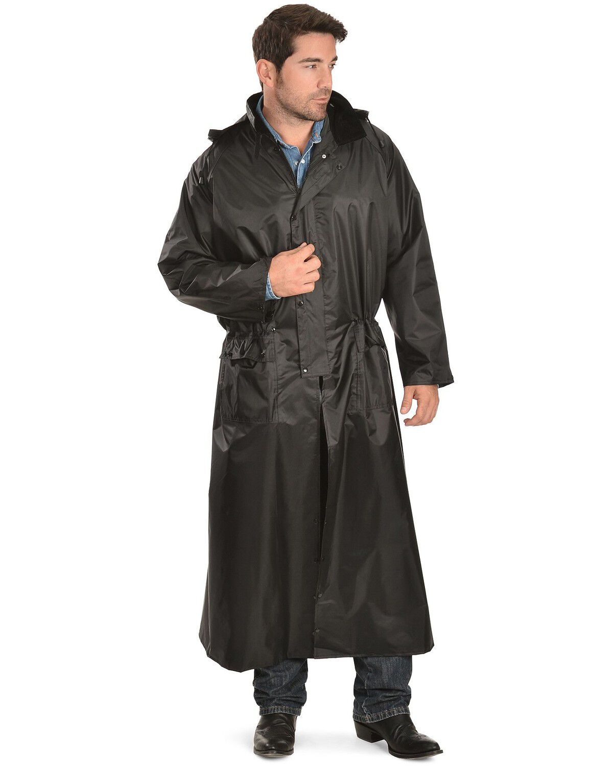 Image #1 - Double S Adult Saddle Slicker, Black, hi-res