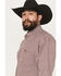 Image #2 - George Strait Wrangler Men's Checkered Long Sleeve Button-Down Stretch Western Shirt - Tall, Wine, hi-res