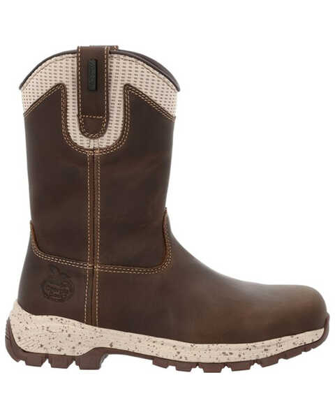 Image #2 - Georgia Boot Women's Eagle Trail Waterproof Pull On Work Boots - Alloy Toe, Brown, hi-res