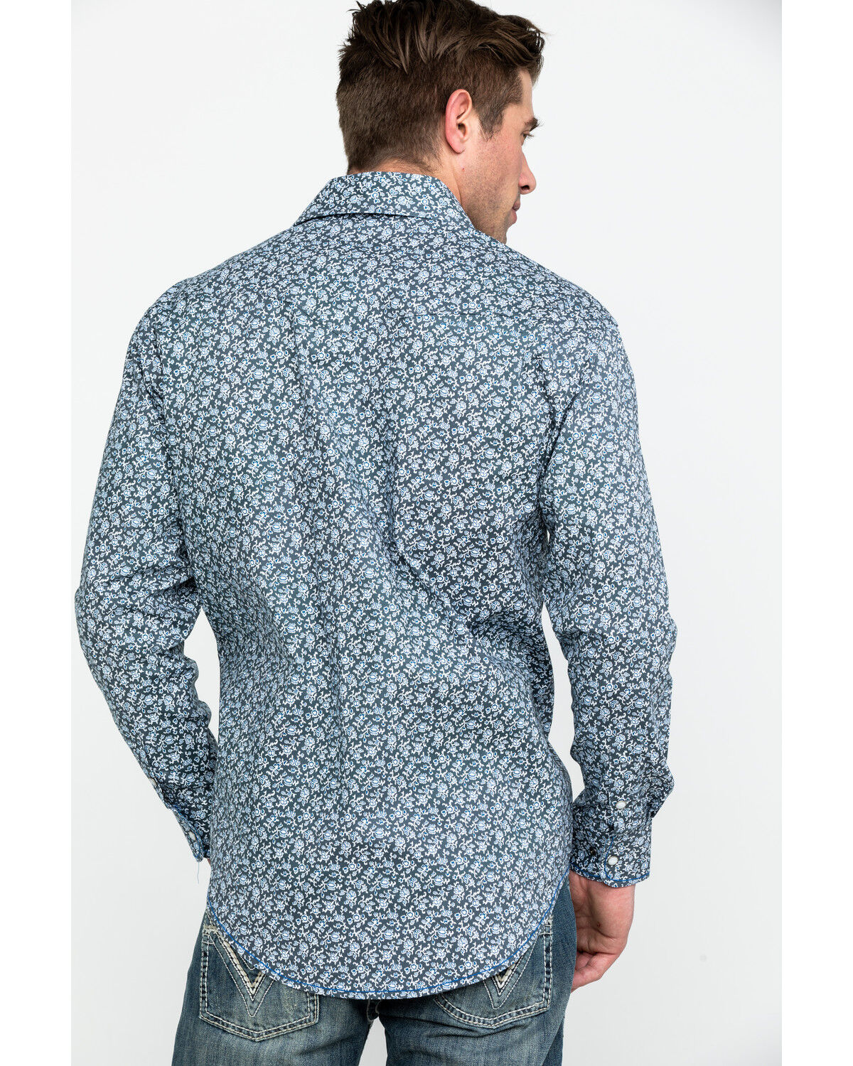 Image #2 - Rough Stock By Panhandle Men's Langunita Vintage Print Long Sleeve Western Shirt, Grey, hi-res