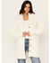Image #2 - Shyanne Women's Chunky Fit Fur Trim Cardigan Sweater, Off White, hi-res