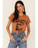 Image #1 - Bandit Women's Fill Their Shoes Graphic Tee, Cognac, hi-res