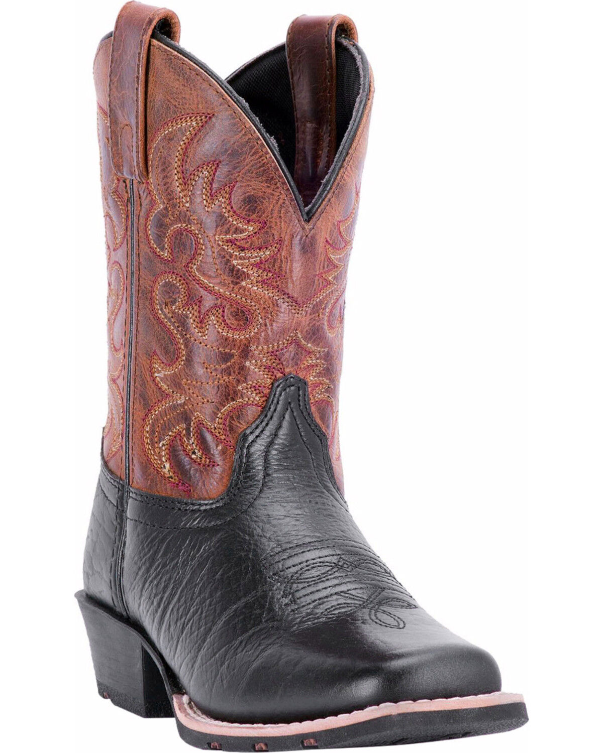 Image #1 - Dan Post Boys' Little River Western Boots - Square Toe, Black, hi-res