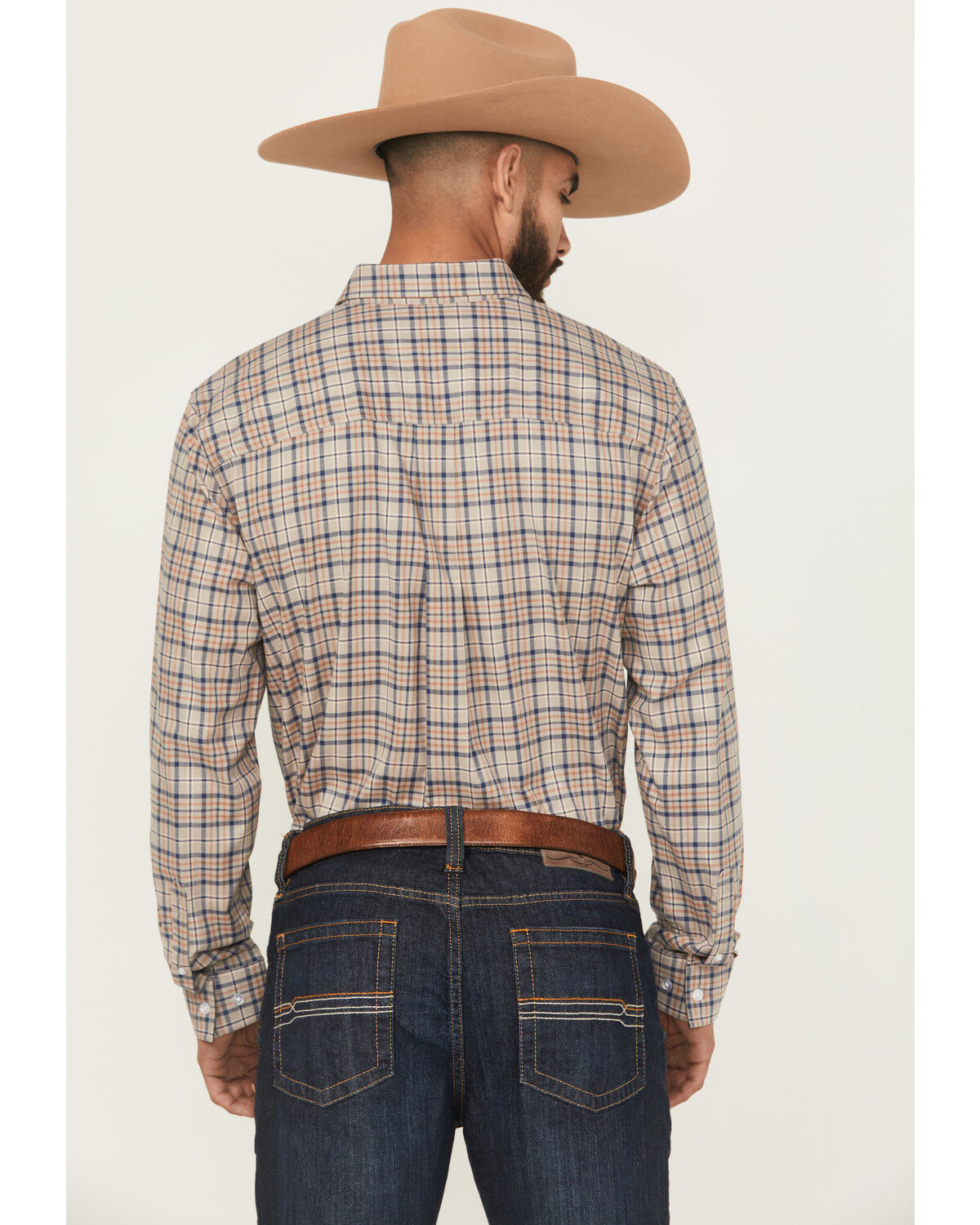 Image #4 - Cody James Men's Let's Mosey Plaid Print Long Sleeve Button-Down Stretch Western Shirt, Grey, hi-res