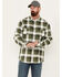 Image #1 - Hawx Men's FR Midweight Plaid Print Long Sleeve Button-Down Work Shirt, Olive, hi-res