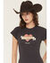 Image #2 - Wrangler Women's Cowboys Short Sleeve Graphic Baby Tee, Black, hi-res