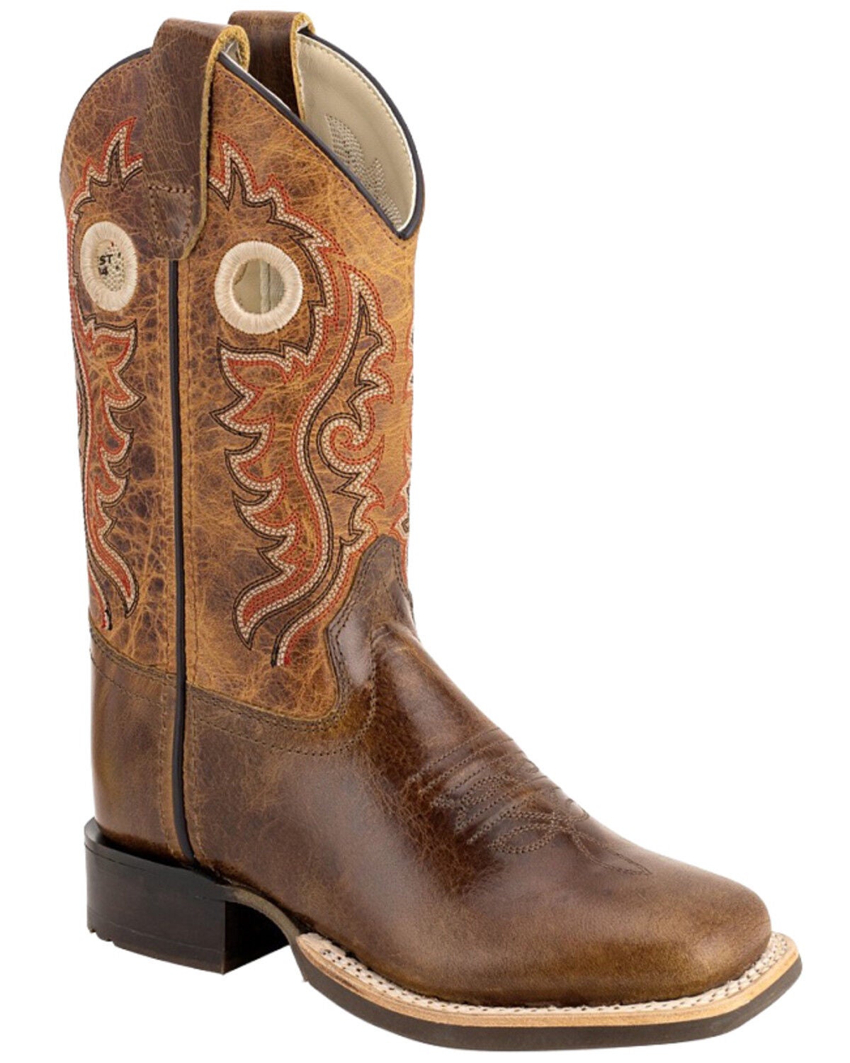 Image #1 - Old West Little Boys' Western Boots - Broad Square Toe, Brown, hi-res