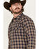 Image #2 - Blue Ranchwear Men's Burrow Plaid Print Long Sleeve Snap Western Shirt, Indigo, hi-res