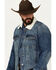 Image #2 - Cody James Men's Medium Wash Snap Sherpa Denim Jacket, Medium Wash, hi-res