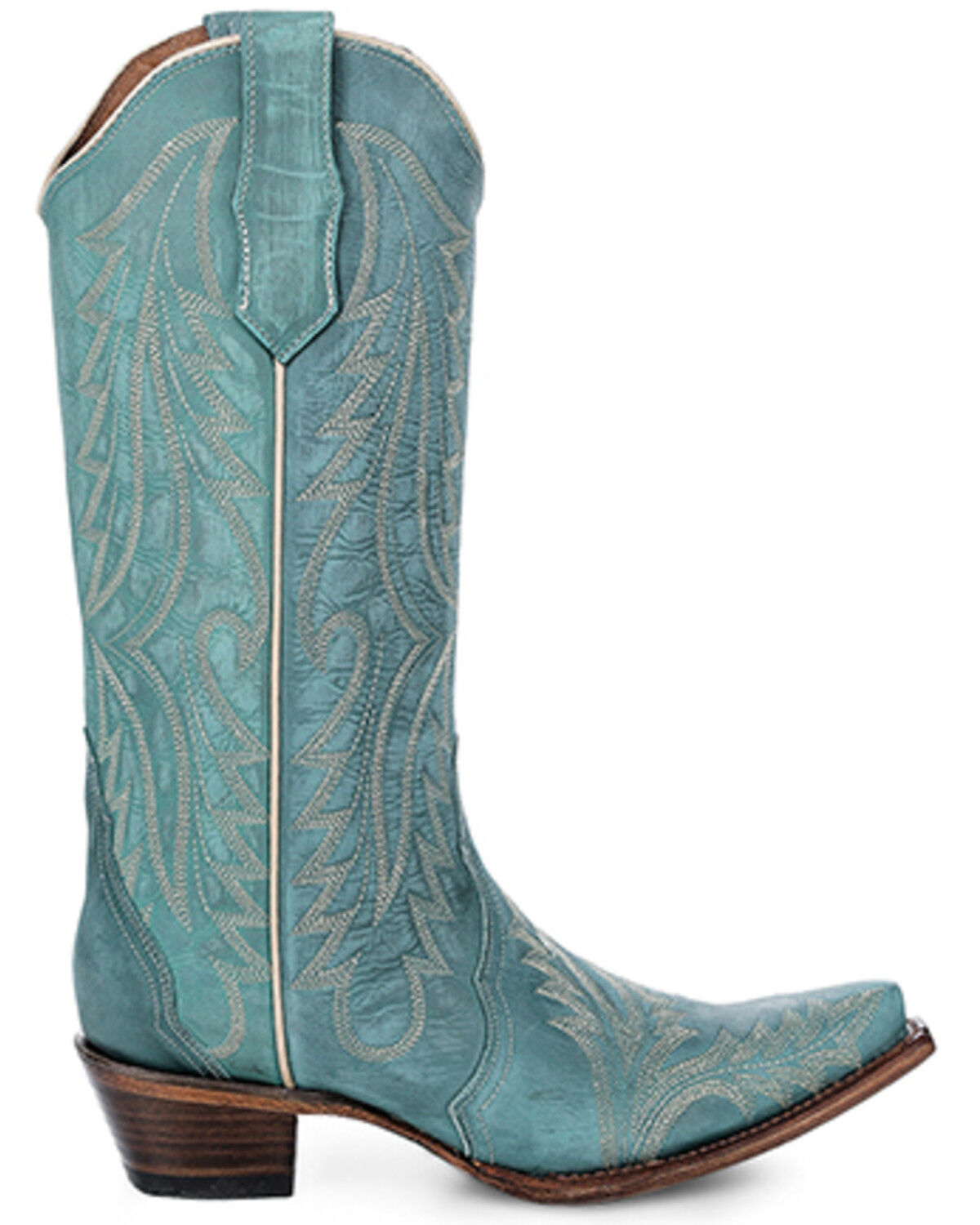 Image #2 - Circle G Women's Embroidered Tall Western Boots - Snip Toe, Turquoise, hi-res