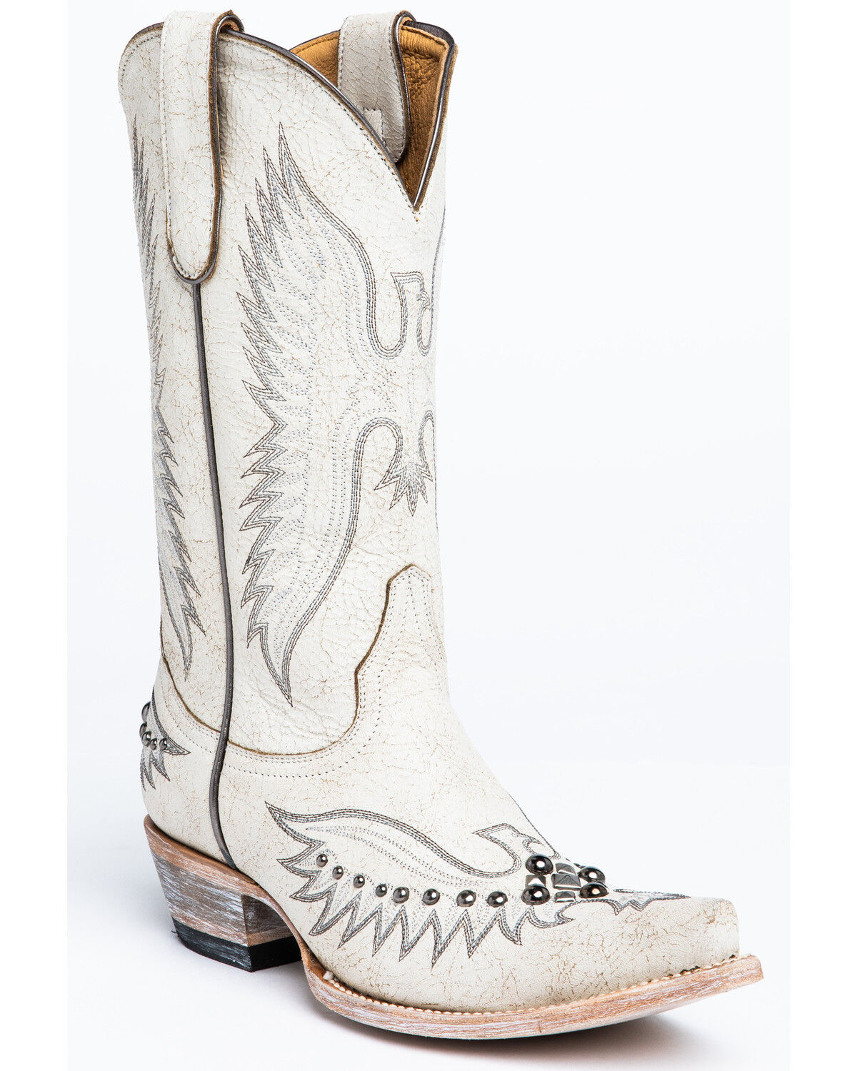 Trouble White Western Boots - Snip Toe 