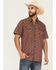 Image #1 - Moonshine Spirit Men's Lava Paisley Print Short Sleeve Snap Western Shirt, Red, hi-res