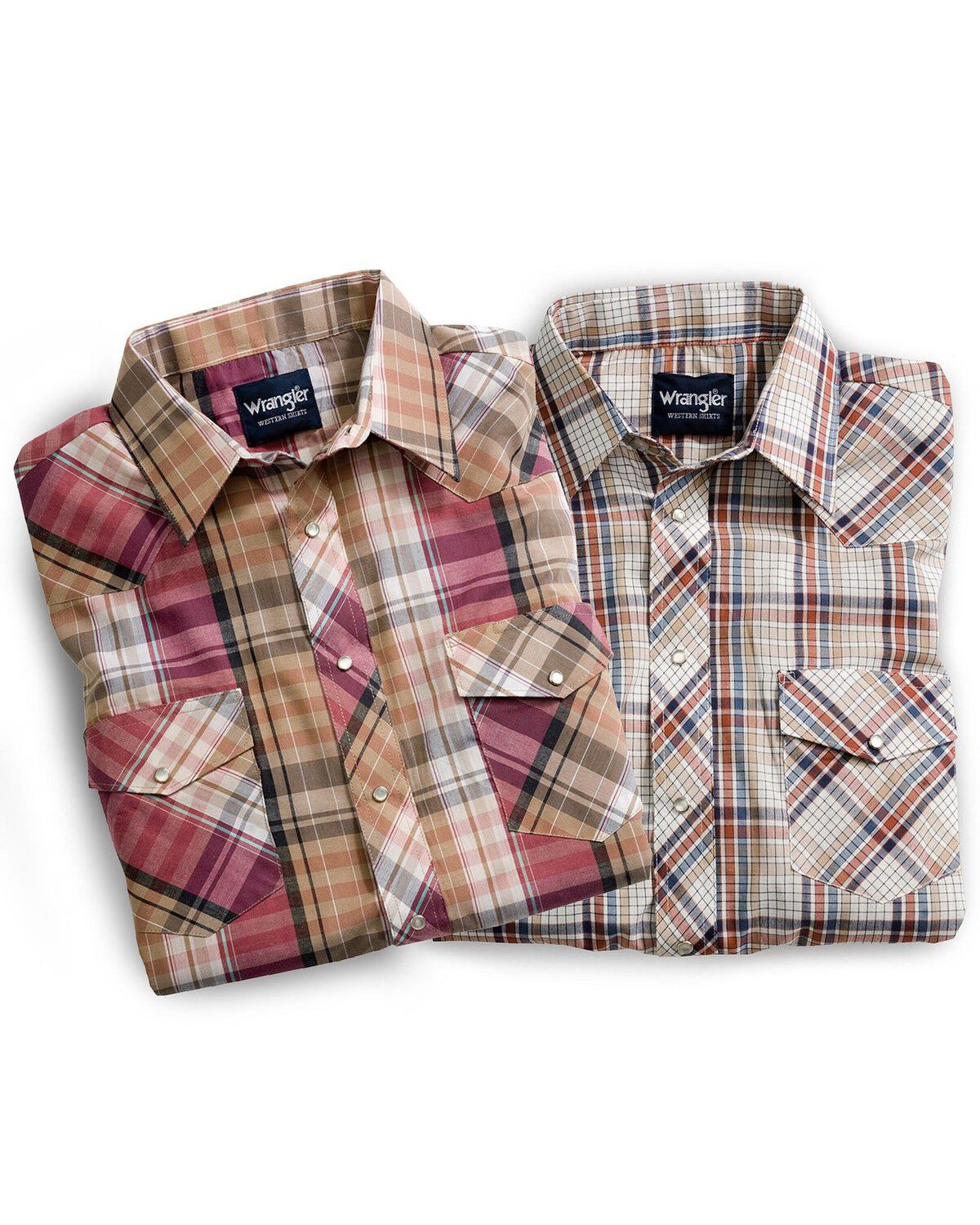 Image #2 - Wrangler Men's Assorted Long Sleeve Western Shirt - Big & Tall, Plaid, hi-res