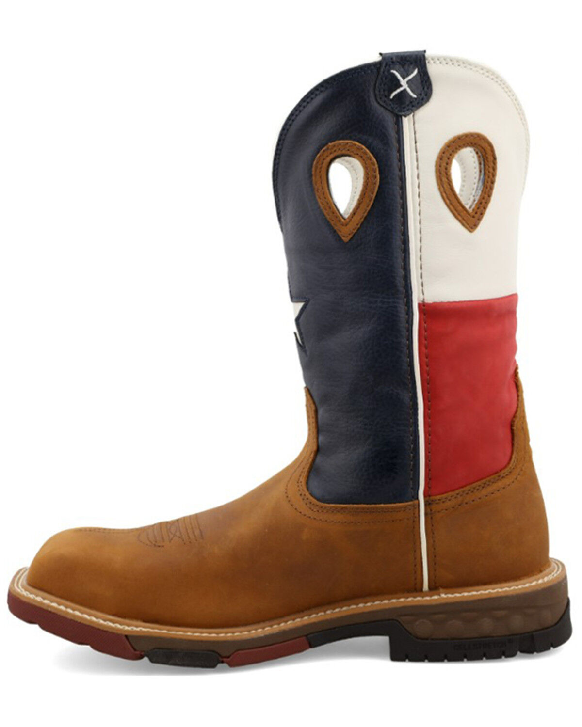 Image #3 - Twisted X Men's Texas Flag Western Work Boots - Nano Composite Toe, Lt Brown, hi-res