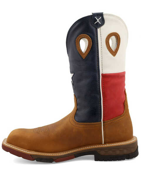 Image #3 - Twisted X Men's American Flag Western Work Boots - Nano Composite Toe, Lt Brown, hi-res