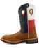 Image #3 - Twisted X Men's American Flag Western Work Boots - Nano Composite Toe, Lt Brown, hi-res