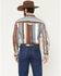 Image #4 - Wrangler Men's Brushpopper Denim Striped Long Sleeve Snap Western Shirt, Multi, hi-res