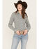 Image #1 - Cinch Women's Geo Print Long Sleeve Button Down Western Shirt, Cream, hi-res