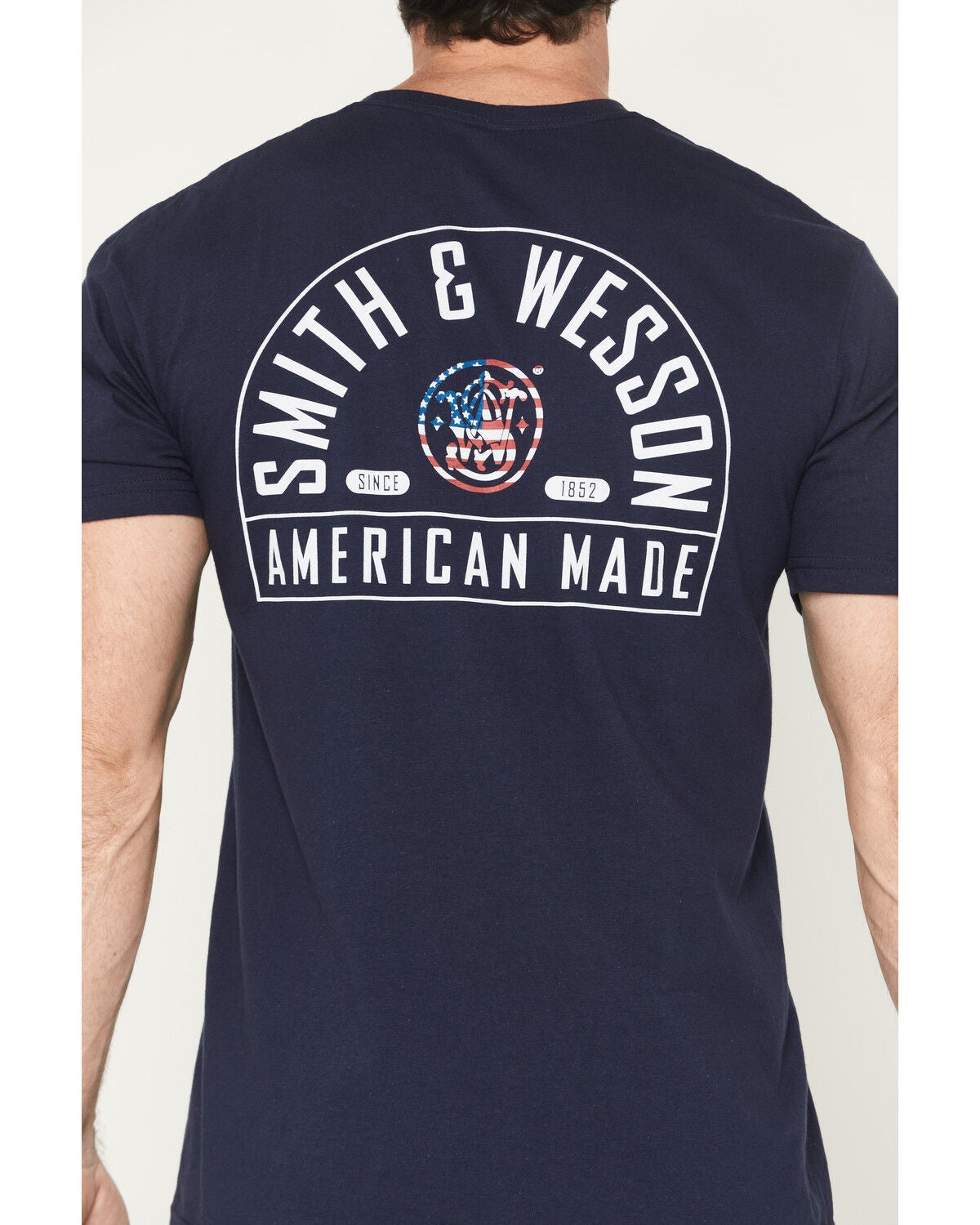 Image #4 - Smith & Wesson Men's Americana Flag Border Short Sleeve Graphic T-Shirt, Navy, hi-res