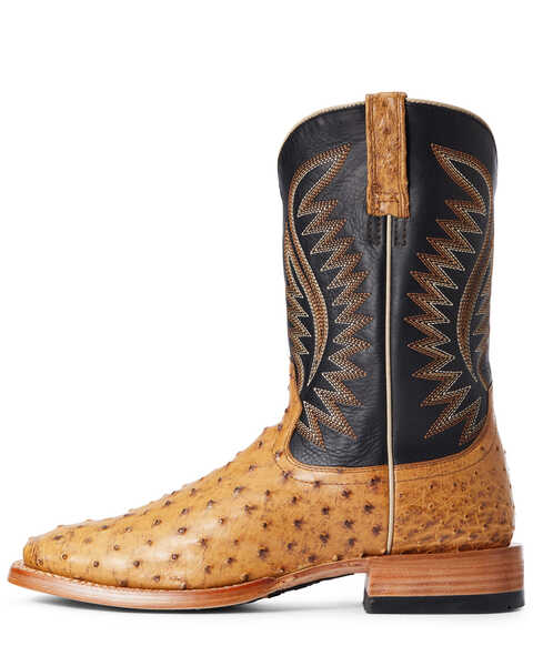 Image #2 - Ariat Men's Gallup Ostrich Western Boots - Broad Square Toe, Cognac, hi-res
