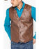 Image #2 - Cripple Creek Men's Whiskey Brown Faux Leather Vest, Med Brown, hi-res
