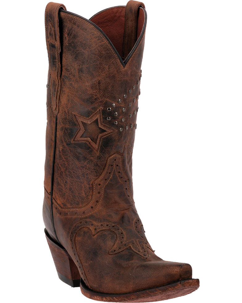 Dan Post Women's Dallas Star Cowgirl Boots - Snip Toe, Tan, hi-res