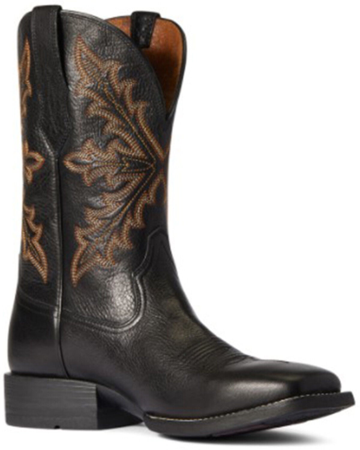 Ariat Men's Qualifier Night Sky Western Performance Boots - Broad Square Toe, Black, hi-res