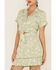 Image #4 - Shyanne Women's Floral Print Tie Front Short Sleeve Button Shirt, Seafoam, hi-res