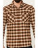 Image #3 - Pendleton Men's Wyatt Small Plaid Long Sleeve Snap Western Shirt, Brown, hi-res
