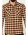Image #3 - Pendleton Men's Wyatt Small Plaid Long Sleeve Snap Western Shirt , Brown, hi-res