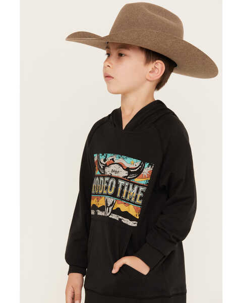 Image #2 - Rock & Roll Denim Boys' Rodeo Time Dale Brisby Hooded Sweatshirt , Black, hi-res