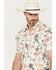 Image #2 - Rock & Roll Denim Men's Bronc Print Short Sleeve Snap Stretch Western Shirt, Natural, hi-res
