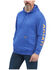 Image #1 - Ariat Men's Rebar Logo Sleeve Graphic Hooded Work Sweatshirt - Big & Tall , Blue, hi-res