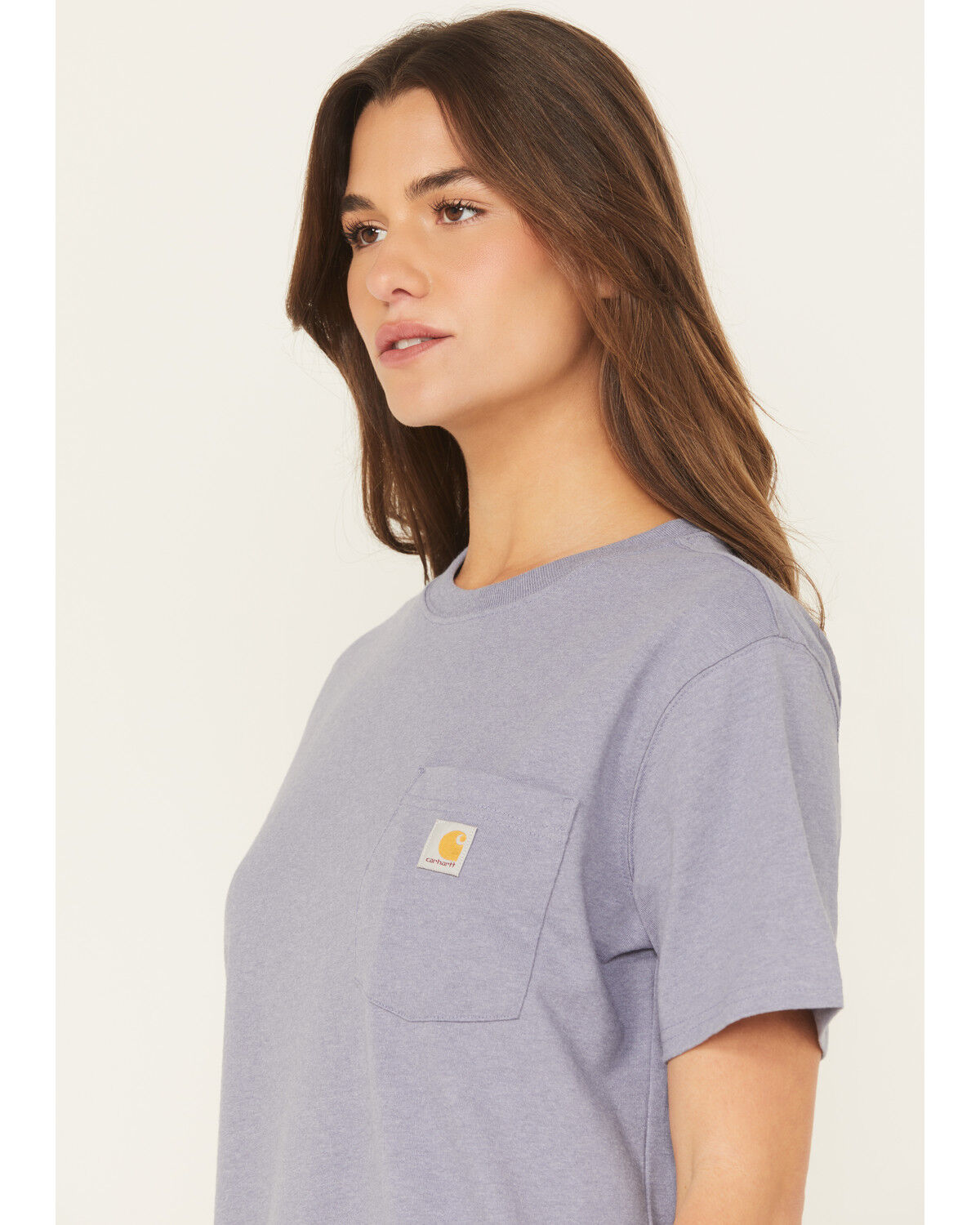 Image #2 - Carhartt Women's Loose Fit Heavyweight Short Sleeve Pocket Work Tee, Lavender, hi-res