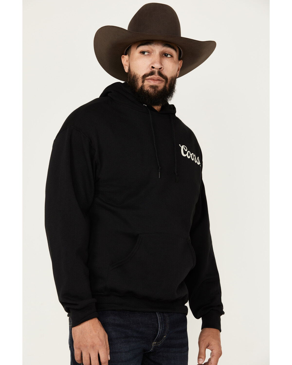 Image #4 - Coors Men's Boot Barn Exclusive Coors Logo Hooded Sweatshirt, Black, hi-res