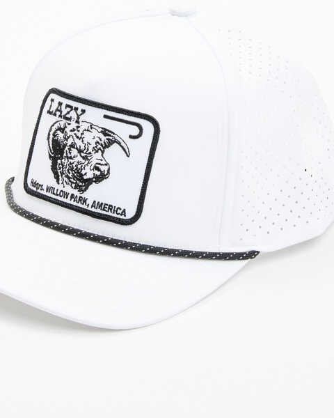 Lazy J Ranch Wear Men's Willow 3 Performance Logo Patch Ball Cap  , White, hi-res