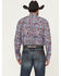 Image #4 - Roper Men's Paisley Print Long Sleeve Snap Western Shirt, Wine, hi-res