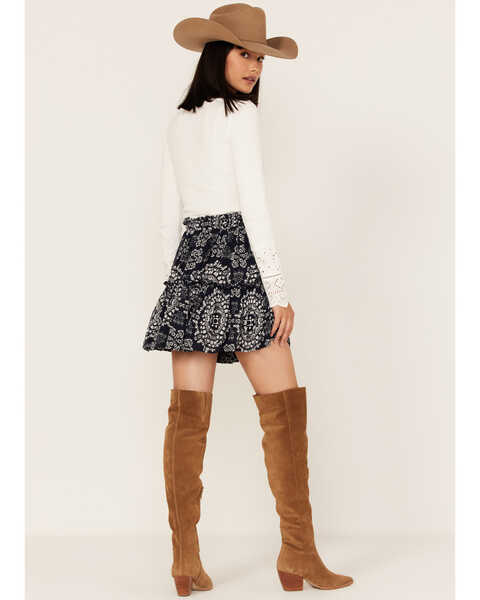 Image #3 - Revel Women's Bandana Print Mini Skirt, Navy, hi-res
