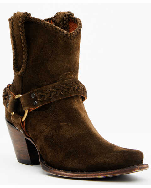 Cleo + Wolf Women's Willow Western Fashion Booties - Snip Toe , Olive, hi-res