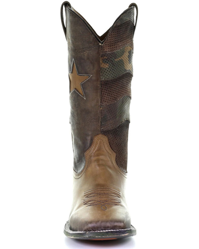 Corral Men's Brown Star Inlay Western Boots - Square Toe, Brown, hi-res