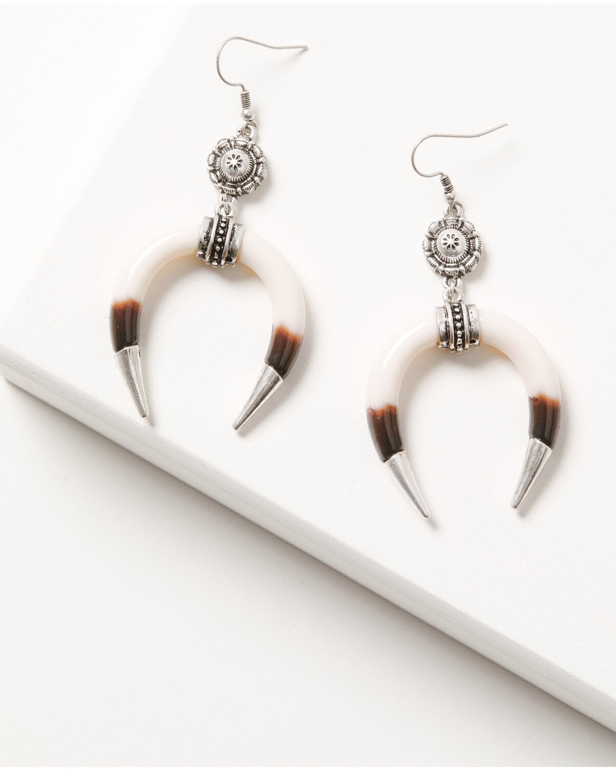 Idyllwind Women's Bone Crescent Statement Earrings, Silver, hi-res