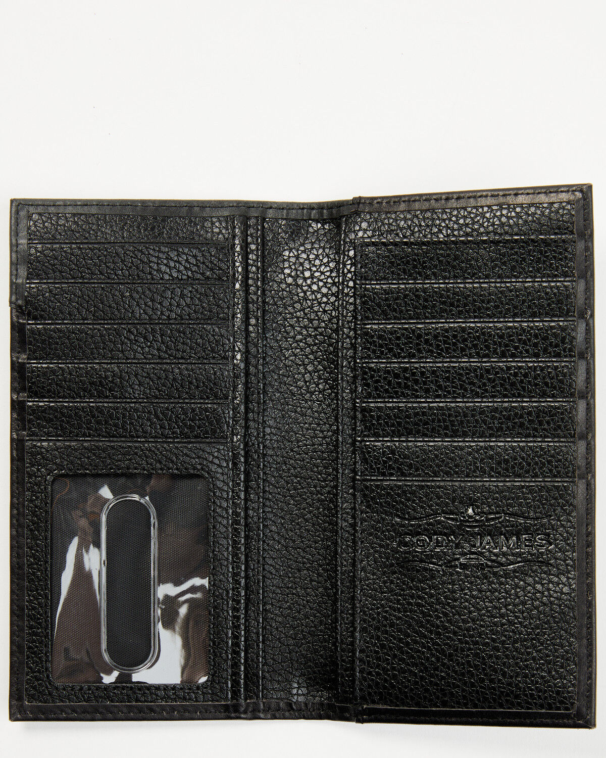 Image #2 - Cody James Men's Dwight Basketweave Tooled Rodeo Wallet, Black, hi-res