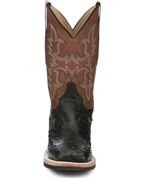 Image #4 - Justin Men's Drover Exotic Full Quill Ostrich Western Boots - Broad Square Toe, Black, hi-res