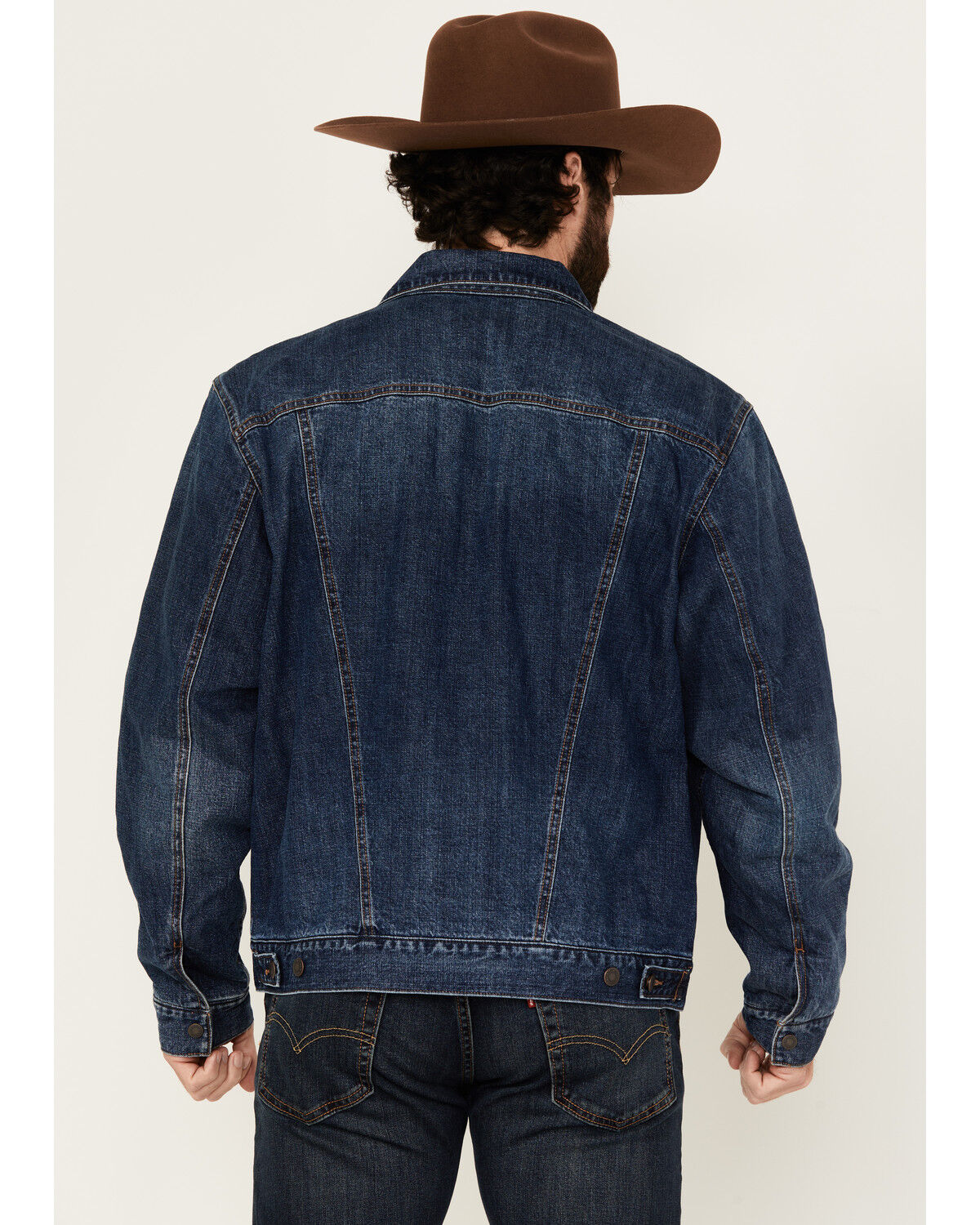 Image #4 - Wrangler Men's Medium Wash Flannel Lined Denim Jacket, Medium Wash, hi-res