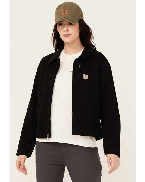 Carhartt Women's Rugged Flex® Loose Fit Canvas Detroit Jacket , Black, hi-res