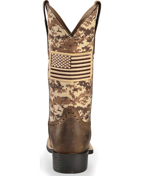 Image #7 - Ariat Women's Round Up Patriot Western Performance Boots - Broad Square Toe, Brown, hi-res